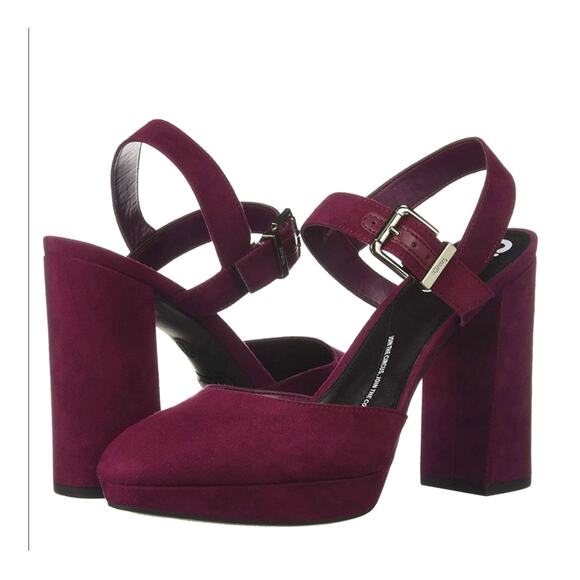 Circus by Sam Edelman Daniela Deep Berry Chunky Heels Size 6 - Picture 1 of 9